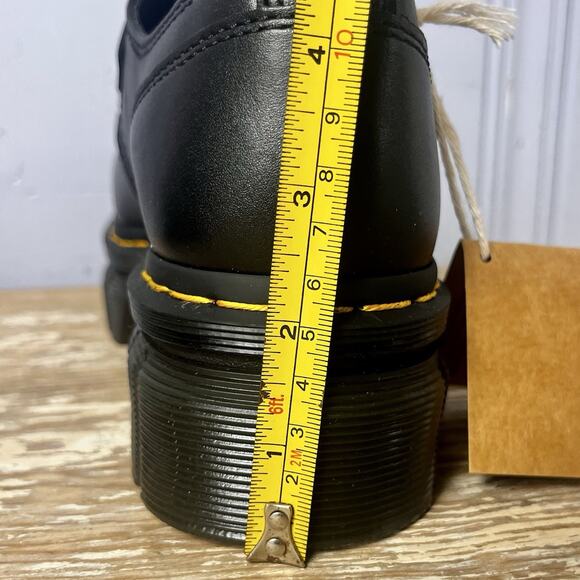 New Dr Doc Marten Audrick T Bar Shoes Womens 7 Black Leather Mary Jane Platform - Picture 7 of 16